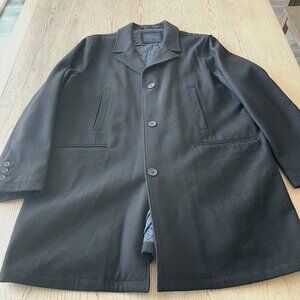 Tommy Hilfiger Men's Wool blend Overcoat - Black XXL